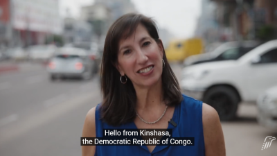 CEO Paige Alexander on the streets of Kinshasa